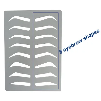 Tattoo Supplies 8 Kinds Eyebrow Shapes Private Label Eyebrow Stencil Template Pvc Eyebrow Stencil Shaping Tool for Practice Skin