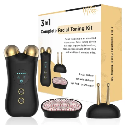 3 in 1 Complete Facial Toning Kit, Wrinkle Removal Device for Face and Neck, Facial Skin Care Massager