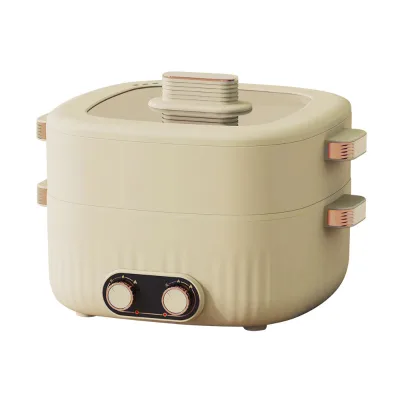 Energy Saver Tempered Glass Non Stick Two Separate Hot Pot Yuanyang Design Multipurpose 6L Portable Electric Cooking Pot