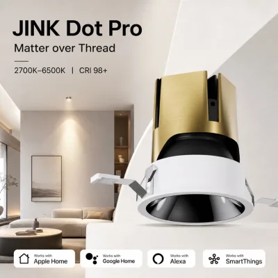 JINK Dot Pro Matter over Thread Smart Recessed Downlight CRI98 UGR16 30 Degree Adjustable 2700K-6500K