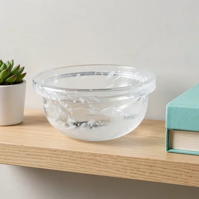 Wholesale Natural Gemstones Crystal Crafts Healing Transparent clear Quartz Round Bowl for Fengshui Decoration
