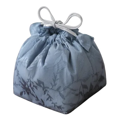 Wholesale Chinese Style Tea Cup Drawstring Bag Teapot Storage Bag Tea Set Accessories Jacquard Cloud Gauze Single Teapot Bag