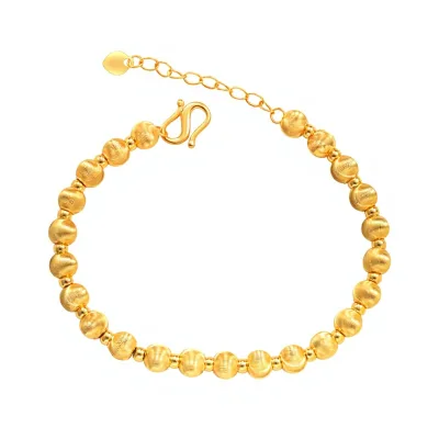 Gold Shopstyle Shimmering Dazzling Cats-eye Ball Bracelet Womenlucky Beads Traditional Chinese Style Iron Versatile