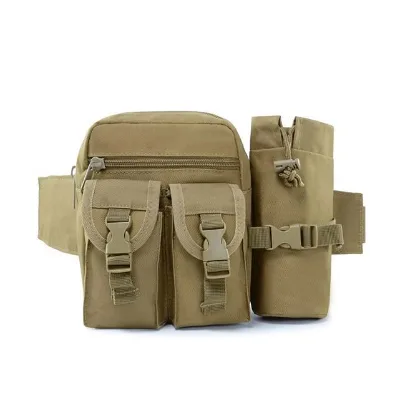 BEARKY Designer Wholesale Molle Pouch Bag Customized Logo Waterproof Camping Hiking Tactical Pouch Belt Bag with Bottle Bag
