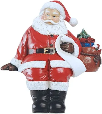 Custom Christmas Decorations Santa Claus Sits Down to Rest Statue Carries a Bag of Gifts Resin Statue Desktop