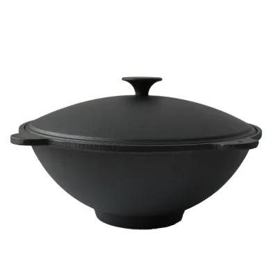 Outdoor Camping Preseasoned Vegetable Oil Non Stick Cast Iron Cauldron  Qazan  Uzbek Kazan Pot Wok