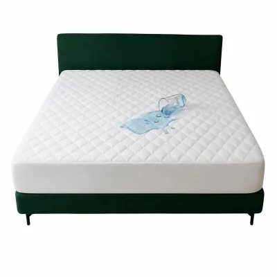 Waterproof Microfiber Bed Mat Single 30cm Extra Deep Breathable Quilted Anti-Allergy Mattress Cover (White)