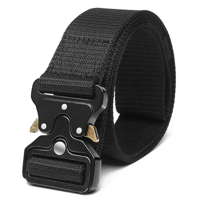 Heavy Duty Tactical Rigger Belt Strong Quick Release Metal Buckle Belt 3.8mm Width Polyester Webbing for Men