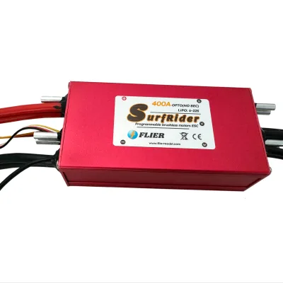 Flier 22S 400A Brushless Waterproof Red ESC RC Electric Kayak Sailboat Water Cooling 2 Channels Indoor-Outdoor Use Almost Ready