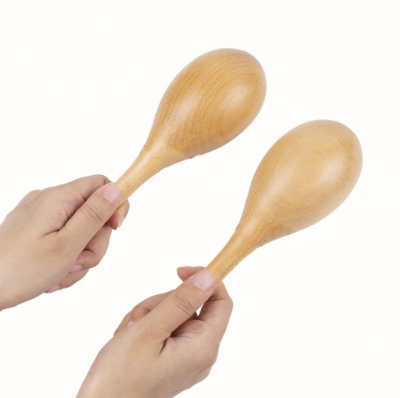 Custom Wooden Hand Percussion Rattles Sand Hammer Music Instrument Maracas for Adults