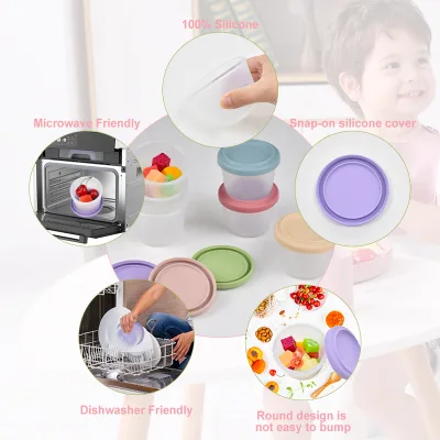 Portable Leak-proof Microwave Kids Lunch Box Insulated BPA Free Silicone Bento Lunch Box