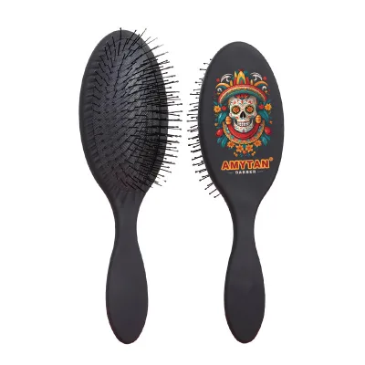 Halloween Skull Print Air Bag Massage Comb UV Printed Home Hair Conditioner Cushion for Women Personal Care Gift