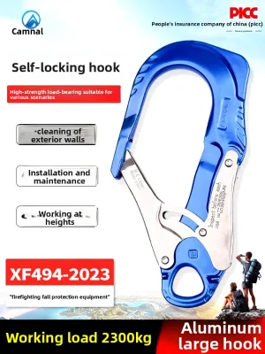 Camnal Outdoor Self-locking Aluminum Steel Large Hook Aerial Electric Work Safety Belt Hook Large Opening Steel Pipe Safety Hook