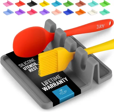 Silicone Utensil Rest With Drip Pad Hot Sale Multiple Utensils Heat-Resistant BPA-Free Spoon Rest & Spoon Holder