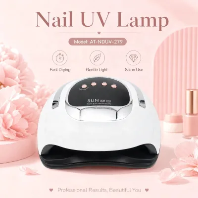 Double Source 365+405nm UV LED Lamp with Auto Sensor, Portable Nail UV Lamp