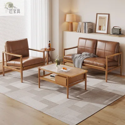 French Antique Single Chaise Lounge Solid Oak Wood Eco-Friendly Casual Retro Lazy Designer Tilting Living Room Bedroom Balcony