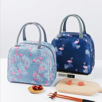 Lightweight Insulated Lunch Bag Thermal Custom Flamingos Printing Tote Bag Whole Foods Cooler Fitness Lunch Box Cooler Bag