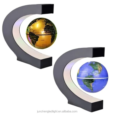 High Tech Gifts Levitating Globe C Shape Anti-Gravity Fly Globe Magnetic Levitation Floating World Globe With LED Birthday Gift