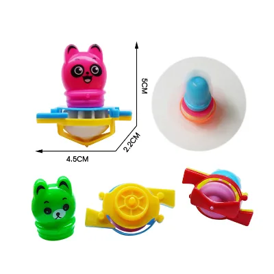 Low Cost Wholesale Plastic Kids Toys Mini Pocket Rotating Gyro Cartoon Animal Spinning Whistle Gyroscope Toy Gyro Factory Direct