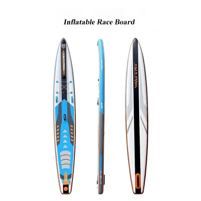 Pvc Drop Stitch Long Paddle Board Inflatable Sup Racing Board 14Ft Stand up Team Board With Eva