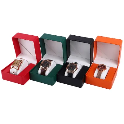 Premium PU Leather Watch Box with Custom Logo - Luxury Watch Display Case with Protective Foam Insert