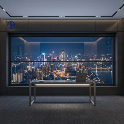 Villa Sensor Safty Glass Window Aluminum Smart Insulated Windows Auto Motorized Lifting Electric Vertical Sliding Window