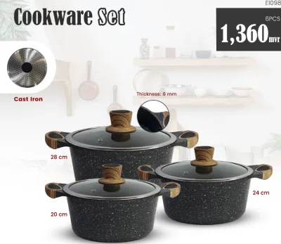 High Quality 8pcs Casserole Die Cast Casserole Cookware Set Flame Soup Pots
