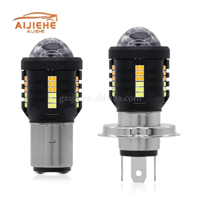 Hot Sale White Yellow Motorcycle Lens Light Accessories H6 P15D H4 Motorcycle LED Headlight