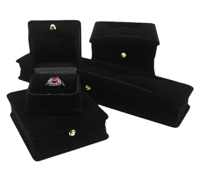 FENFEN High End Velvet Jewelry Box Custom Logo Color Options Velvet Plastic Materials Customizable Packaging for Luxury Jewelry