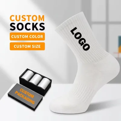 OEM Wholesale Customized logo Moisture-wicking Daily Wear Customized Socks Men's Mid-calf Socks