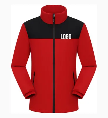 Autumn and Winter Jacket Windproof Stand Collar Zipper Closure Long Length Solid Outdoor Sports Coat Logo Can Be Printed