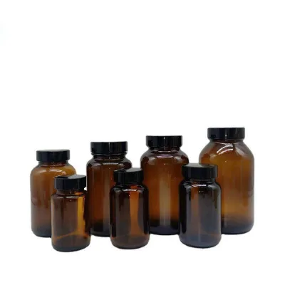 50ml Amber Round Pharmaceutical Glass Bottles Food Grade Custom Glass Bottle for Medicine