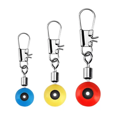 Fishing Line Sinker Slides Fishing Float Connector Rolling Swivels with Interlock Snaps Red/Yellow/Blue