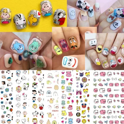 2022 Buy Anime Nail Art Stickers 3D Popular Kawaii Manicure Japanese Geometry Children Decoration