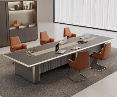 Luxury Conference Table E0 Wooden High-end Luxury Meeting Table Meeting Room Desk 6-12 Person Large Office Conference Table