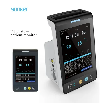 Portable Medical Vital Sign Patient Monitor 6 Parameters 8 Inch Bedside Monitoring Machine for Hospital ICU Outpatient Transport
