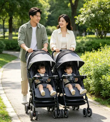 JXB Low Price One Click Folding Off-road Heavy-duty Baby Pushcart with High Load Bearing