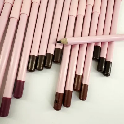 Best Selling Long Lasting Cosmetic Lip Liner Waterproof Lip Liner Pencil Private Label Creamy Pink Lipliner Custom logo