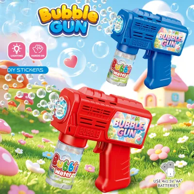 Wholesale Electric Bubble Toys Bubble Solution Outdoor Toy Hand on Bubble Gun for Kids with Light Red and Blue 2 Color Mixed