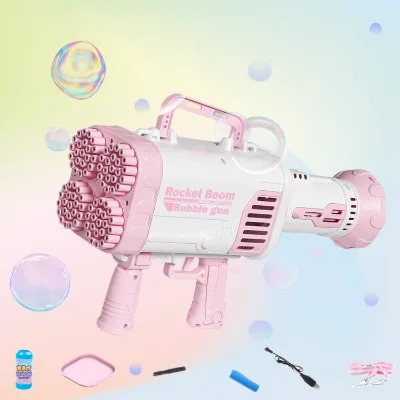 Hot Sale 88 Holes Bubble Machine Gun Light up Bubble Gun Bazooka Gatling Bubble Gun Gift