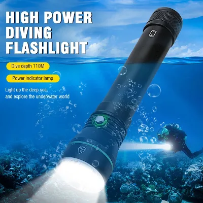 Bright Bird 2000LM IPX8 Waterproof Aluminum Flashlight 100M Beam Voltage Alert 18650/26650 Support