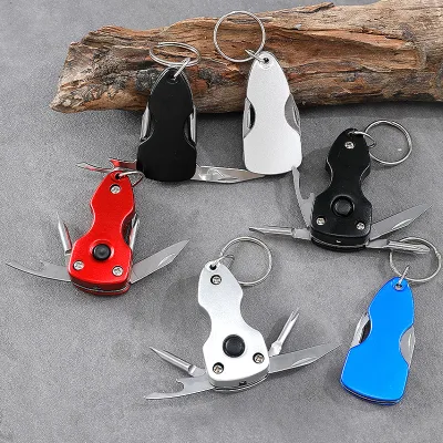 6 in 1 Multitool Keychain Wholesale Portable Mini Multifunctional Tools for Camping Outdoor