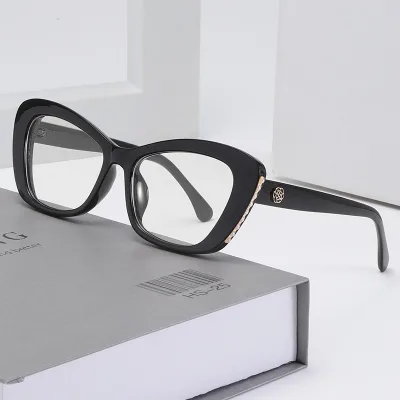 2024 Factory Wholesale High Quality Vintage Cat Frame Optical Glasses 5 Colors Unisex AC Lenses Custom Logo Accepted Ready Goods