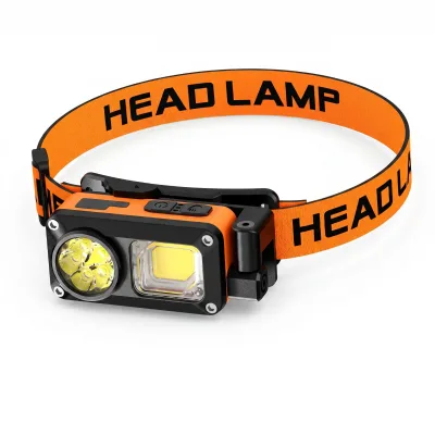 Rechargeable LED Headlamp 500 Lumens Motion Sensor Wave Control COB Head Lamp Magnetic Cap Clip USB-C Camping Fishing Hiking
