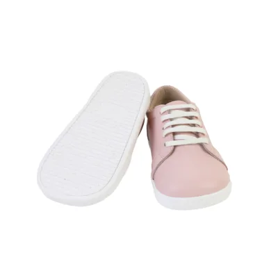 Pink Genuine Leather Barefoot Casual Shoes Simple Wide Fit Anti Slip Sole Stylish Lightweight Daily