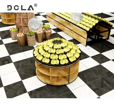 DOLADISPLAY Supermarket Display Shelf Space Saving Round Fruit Rack Produce Merchandising Equipment Round Banana Rack