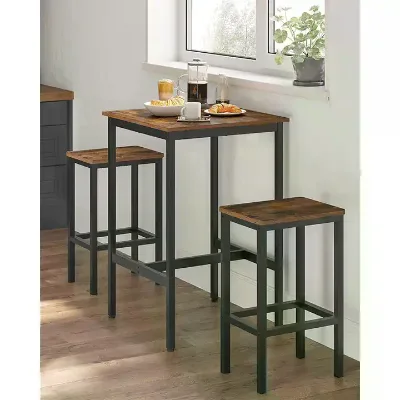 Living Room Party Room Restaurant Kitchen Breakfast Metal Wooden Bar Stools Industrial Dinning Bar Chairs