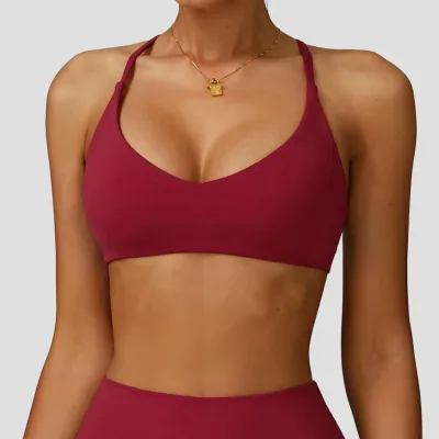 New-style Womens Sports Bra Push-up Running Yoga Back-flattering Cross-design Casual Breathable