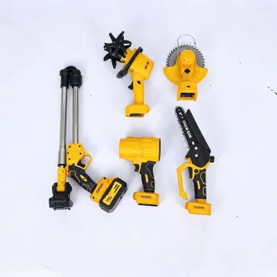 New 4 in 1 Telescope Multitools Battery Mini Tiller Grass Trimmer Pruning Shear and Chainsaw Power Tools Set 2X Big Batteries