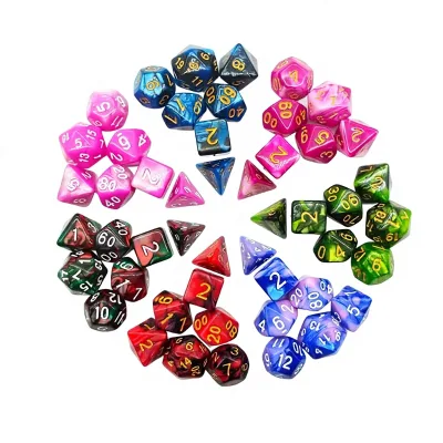New for Foreign Trade Acrylic Rounded Corner Customization Two-color Multi-faceted Dice Game Set Carved Number Wholesale